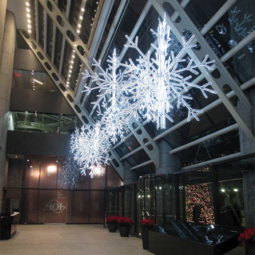 Giant Snowflakes, Overhead Holiday Decor, Iconic Holiday, Matthew Schwam Design Solutions